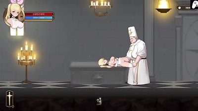 Ritual summons | Stage 1 | nice angelic lady with powers gets her labia pulverized by a priest and goblins with big man meat and also the goblin leader who pops everywhere | manga porn Games Gameplay P1
