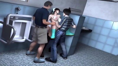 bigboobs cleaning staff and lucky college girl -Hentai 3d 42