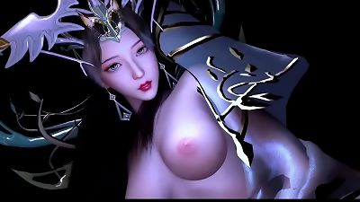 goddess Glow: Animated curves in 3-dimensional - 3d cartoon anime