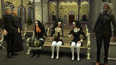 Catholic Fathers abuse and fuck the new innocent Nuns in the Temple 3d porno anime porn